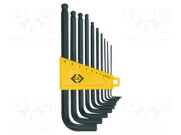 Key set; hexagon keys; steel; Pcs: 10