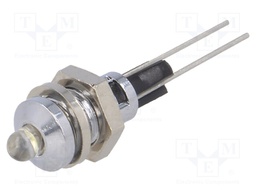 Indicator: LED; prominent; Cutout: Ø6mm; for PCB; brass; ØLED: 3mm