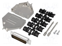 D-Sub; PIN: 25; plug; male; soldering; for cable; black