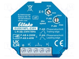 Dimmer; plaster embedded; 230VAC; intelligent house; 200W