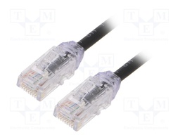 Patch cord; TX6A-28™,U/UTP; 6a; solid; Cu; LSZH; black; Len: 0.5m