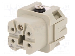 Connector: HDC; contact insert; female; DA; PIN: 5; 4+PE; size D3A