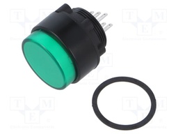 Switch: push-button; Pos: 2; DPDT; 0.5A/220VAC; 1A/24VDC; ON-(ON)