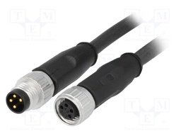 Cable: for sensors/automation; M8-M8; male; female; PIN: 4; plug