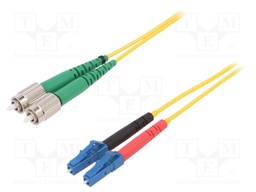 Fiber patch cord; FCA,LC; 1m; Optical fiber: 9/125um; yellow