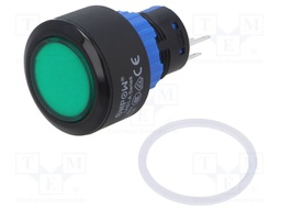 Switch: push-button; Pos: 2; SPDT; 0.5A/220VAC; 1A/24VDC; ON-ON