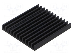 Heatsink: extruded; grilled; black; L: 50mm; W: 45mm; H: 6mm; anodized