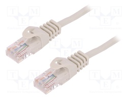 Patch cord; U/UTP; 5e; stranded; CCA; PVC; grey; 1.5m; 26AWG