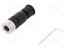 Connector: M8; female; PIN: 4; straight; for cable; plug; 4A; 30V