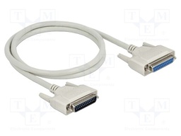 Cable; D-Sub 25pin socket,D-Sub 25pin plug; Len: 1m; beige