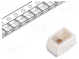LED; SMD; Mini PLCC2; red; 355÷1120mcd; 2.2x1.4x1.3mm; 60°; 20mA