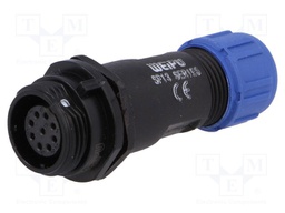 Plug; female; SP13; PIN: 9; IP68; 4÷6.5mm; 3A; soldering; for cable