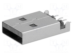 Plug; USB A; male; on PCBs; SMT; PIN: 4; horizontal; USB 2.0