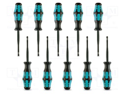 Kit: screwdrivers; Pcs: 10; insulated,slim; Pozidriv®; Size: PZ2