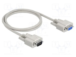 Cable; D-Sub 9pin socket,D-Sub 9pin plug; 1m; beige