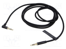 Cable; Jack 3.5mm plug,both sides; 1.5m; textile; black