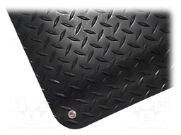 Floor mat; ESD; L: 0.9m; W: 0.6m; Thk: 14mm; Mat: PVC,vinyl; black