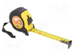 Measuring tape; L: 3m; Width: 25mm; Enclos.mat: ABS,rubber