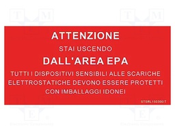 Information board; ESD,IT; 150x300mm; red