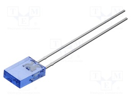 LED; blue; rectangular; 2x5x7mm; 330mcd; 100°; Front: flat; 20mA