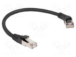 Patch cord; S/FTP; Cat: Cat 8.1; 0.25m; LSZH; black; 28AWG