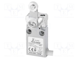 Limit switch; lever R 27mm, metallic roller Ø14mm; NO + NC; 5A