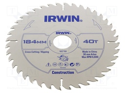 Circular saw; Ø: 184mm; Øhole: 30mm; Teeth: 40; wood