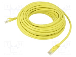 Patch cord; U/UTP; 6; stranded; CCA; PVC; yellow; 15m; 26AWG; Cores: 8