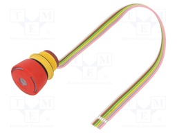 Switch: emergency stop; 22mm; Stabl.pos: 2; NC + NO; red; LED; IP65