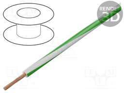 Wire; LgY; stranded; Cu; 1.5mm2; white-green; PVC; 300/500V; 100m