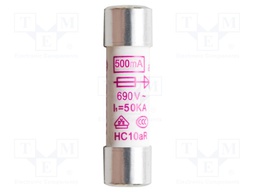 Fuse; Application: PKT-P3385; 500mA; 690V; 10.3x38mm; 10pcs.