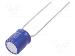 Capacitor: electrolytic; THT; 47uF; 25VDC; Ø6.3x7mm; Pitch: 5mm