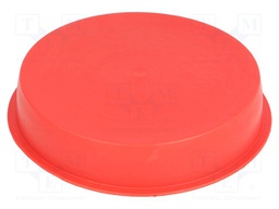 Plugs; Body: red; Out.diam: 128mm; H: 25mm; Mat: LDPE; Shape: round