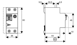 RCBO breaker; Inom: 13A; Ires: 30mA; Max surge current: 250A; 230V