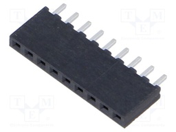 Connector: pin strips; female; PIN: 9; 2mm; gold flash; THT; socket