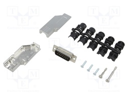 D-Sub; PIN: 15; plug; male; shielded,stamped and formed contacts