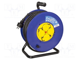 Cable; CEE 7/7 (E/F) plug,CEE 7/3 (F) socket; 50m; reel; black