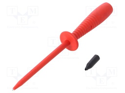 Test probe; 1A; red; Socket size: 4mm; Overall len: 150mm
