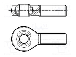 Ball joint; 12mm; Thread: M12; Mat: steel; Pitch: 1,75; Plating: zinc