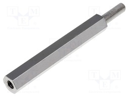 Screwed spacer sleeve; Int.thread: M3; 35mm; Ext.thread: M3; brass