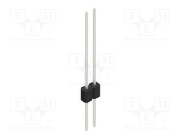 Connector: pin strips; pin header; male; PIN: 2; 1.27mm; THT; 1x2