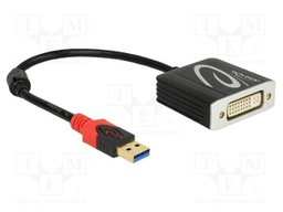 Adapter; DVI-I (24+5) socket,USB A plug; single link,USB 3.0