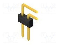 Connector: pin strips; pin header; male; PIN: 2; 2.54mm; THT; 2x1