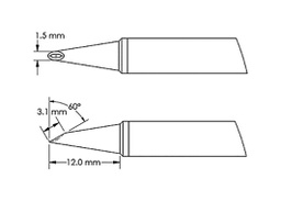 Tip; minispoon; 1.5x3.1mm; for soldering station; GT-HP-T6C