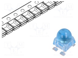 LED; SMD; blue; 4200÷7200mcd; 4.2x4.2x6.5mm; 15°; 2.8÷3.8V; 20mA