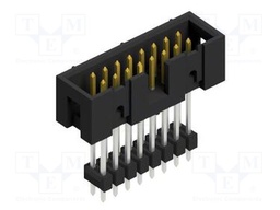 Connector: pin strips; pin header; male; PIN: 16; 2.54mm; THT; 2x8