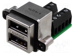 Socket; USB A; MUSB; for panel mounting,screw; screw terminal