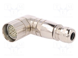 Connector: M23; plug; PIN: 19(3+16); female; soldering; for cable