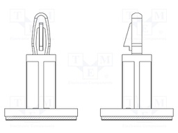 PCB distance; polyamide 66; L: 8mm; self-adhesive,snap fastener