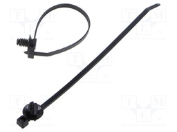 Cable tie; with fixing lugs; L: 188mm; polyamide; black; Ømax: 48mm